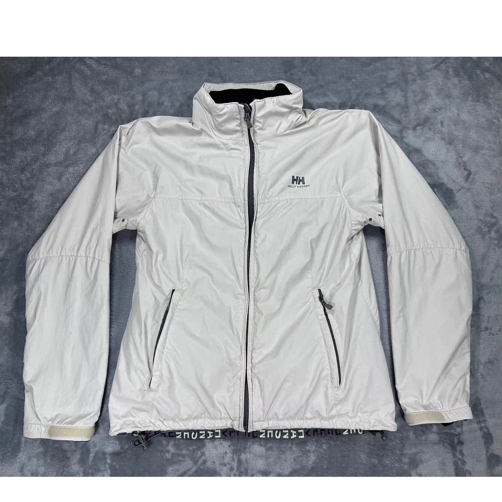 Helly Hansen Mens Medium Full Zip Lightweight Windbreaker Jacket Gray RN 73983